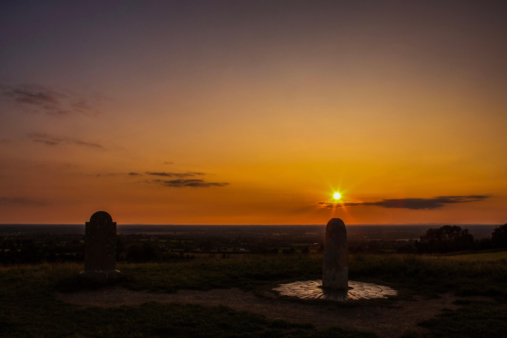 Sunset on the Hill of Tara monuments