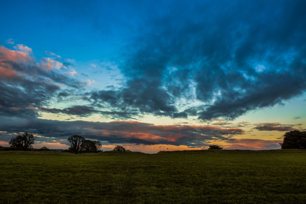 Pink sunset at the Hill of Tara