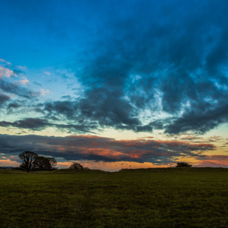 Pink sunset at the Hill of Tara
